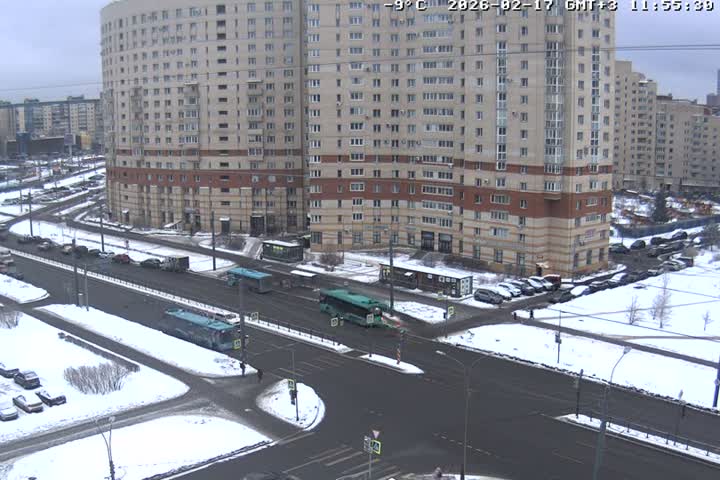 Prospekt KolomyazhskiyXIspytateley Junc. & City Mall & Primorsky Dsct Skyline  Live Cam- Komendantsky Aerodrom, Primorsky, Saint Petersburg, Northwestern (Severo-Zapadnyy), Russia