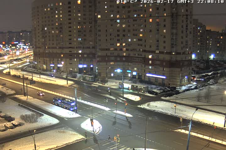 Prospekt KolomyazhskiyXIspytateley Junc. & City Mall & Primorsky Dsct Skyline  Live Cam- Komendantsky Aerodrom, Primorsky, Saint Petersburg, Northwestern (Severo-Zapadnyy), Russia