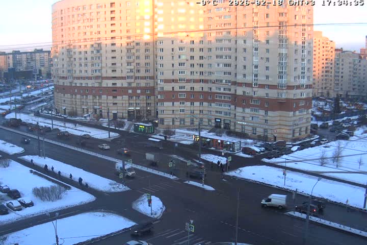 Prospekt KolomyazhskiyXIspytateley Junc. & City Mall & Primorsky Dsct Skyline  Live Cam- Komendantsky Aerodrom, Primorsky, Saint Petersburg, Northwestern (Severo-Zapadnyy), Russia