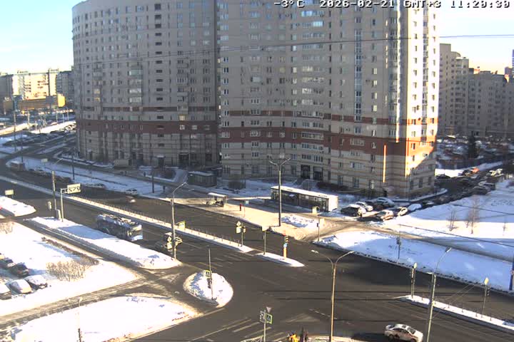 Prospekt KolomyazhskiyXIspytateley Junc. & City Mall & Primorsky Dsct Skyline  Live Cam- Komendantsky Aerodrom, Primorsky, Saint Petersburg, Northwestern (Severo-Zapadnyy), Russia