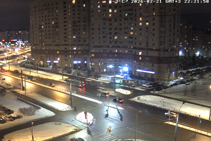 Prospekt KolomyazhskiyXIspytateley Junc. & City Mall & Primorsky Dsct Skyline  Live Cam- Komendantsky Aerodrom, Primorsky, Saint Petersburg, Northwestern (Severo-Zapadnyy), Russia
