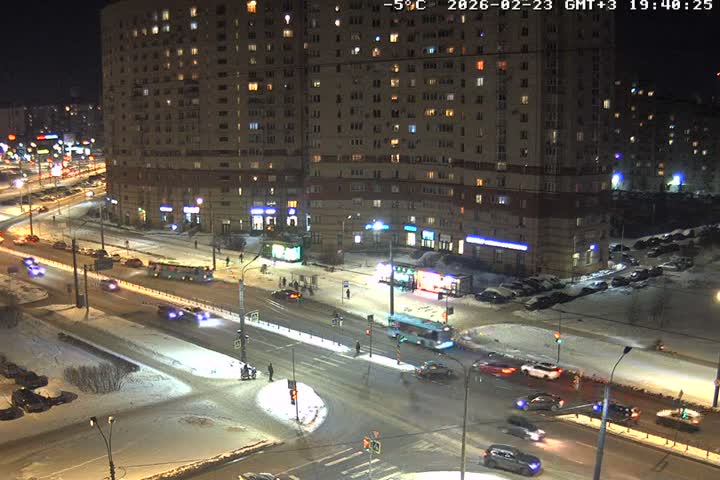 Prospekt KolomyazhskiyXIspytateley Junc. & City Mall & Primorsky Dsct Skyline  Live Cam- Komendantsky Aerodrom, Primorsky, Saint Petersburg, Northwestern (Severo-Zapadnyy), Russia