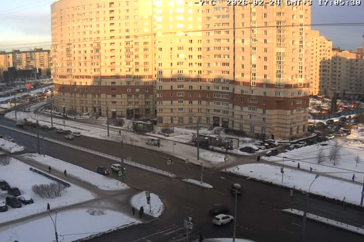 Prospekt KolomyazhskiyXIspytateley Junc. & City Mall & Primorsky Dsct Skyline  Live Cam- Komendantsky Aerodrom, Primorsky, Saint Petersburg, Northwestern (Severo-Zapadnyy), Russia