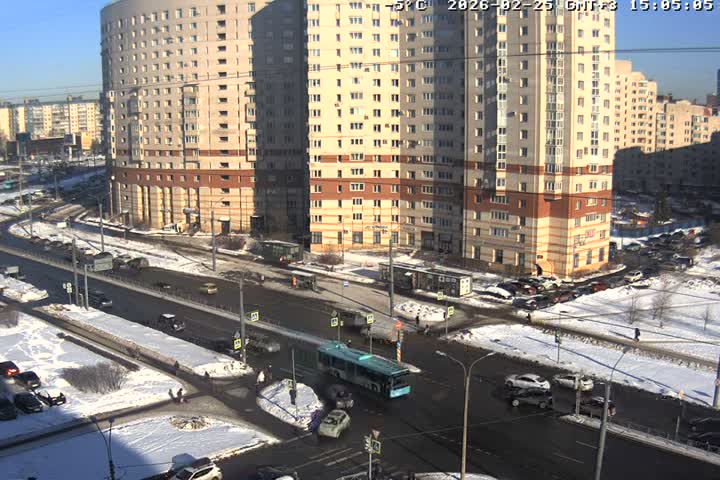 Prospekt KolomyazhskiyXIspytateley Junc. & City Mall & Primorsky Dsct Skyline  Live Cam- Komendantsky Aerodrom, Primorsky, Saint Petersburg, Northwestern (Severo-Zapadnyy), Russia