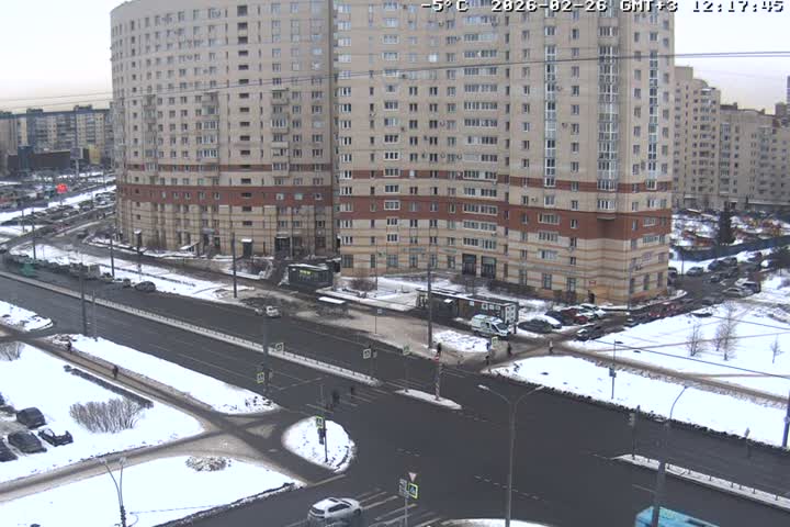 Prospekt KolomyazhskiyXIspytateley Junc. & City Mall & Primorsky Dsct Skyline  Live Cam- Komendantsky Aerodrom, Primorsky, Saint Petersburg, Northwestern (Severo-Zapadnyy), Russia