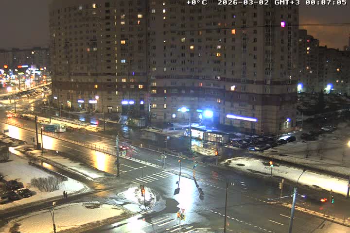 Prospekt KolomyazhskiyXIspytateley Junc. & City Mall & Primorsky Dsct Skyline  Live Cam- Komendantsky Aerodrom, Primorsky, Saint Petersburg, Northwestern (Severo-Zapadnyy), Russia