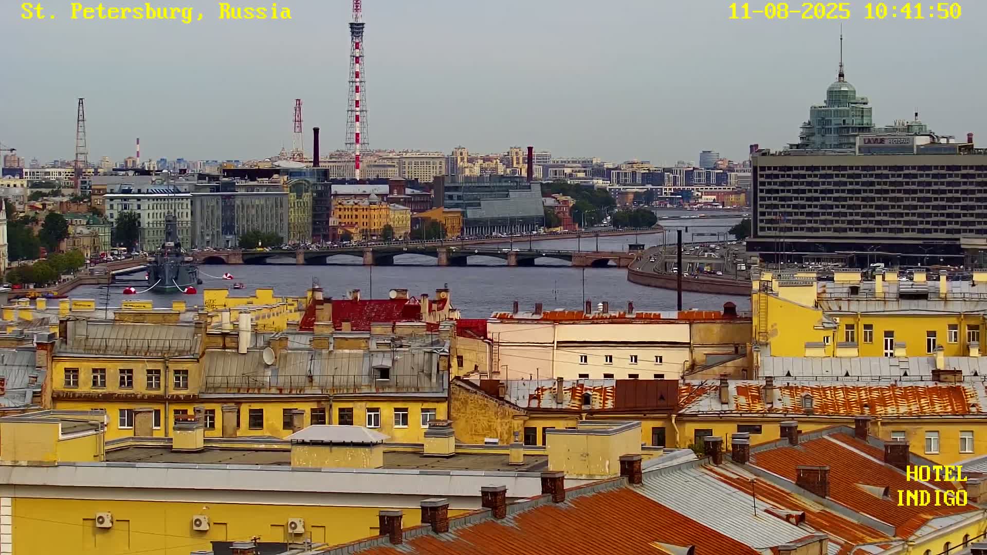 St. Petersburg Panaromic 360 Skyline Live Cam - Liteyny, Tsentralny, Saint Petersburg, Northwestern (Severo-Zapadnyy), Russia