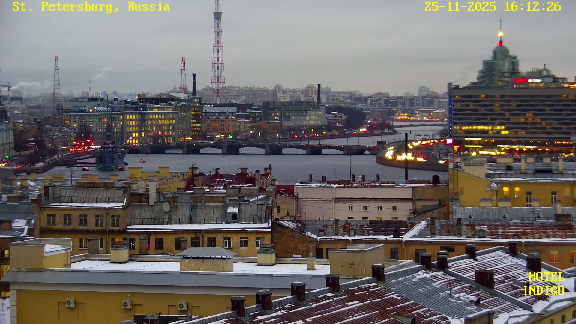 St. Petersburg Panaromic 360 Skyline Live Cam - Liteyny, Tsentralny, Saint Petersburg, Northwestern (Severo-Zapadnyy), Russia