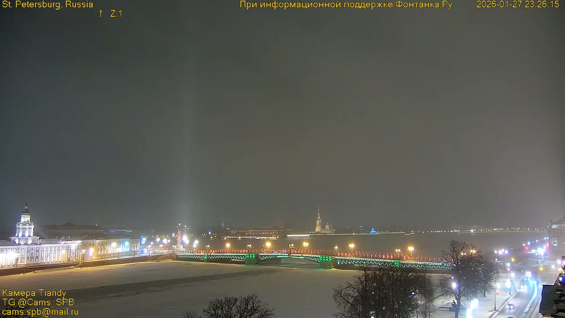 St. Petersburg, Reka Neva River Coasts Panaromic Zoom Skyline Live Cam  - Admiralteysky Okrug, Admiralteysky, Saint Petersburg, Northwestern (Severo-Zapadnyy), Russia