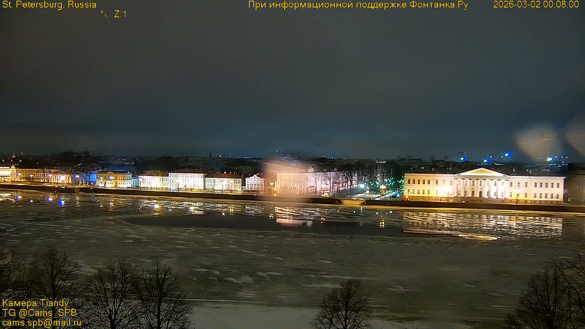 St. Petersburg, Reka Neva River Coasts Panaromic Zoom Skyline Live Cam  - Admiralteysky Okrug, Admiralteysky, Saint Petersburg, Northwestern (Severo-Zapadnyy), Russia