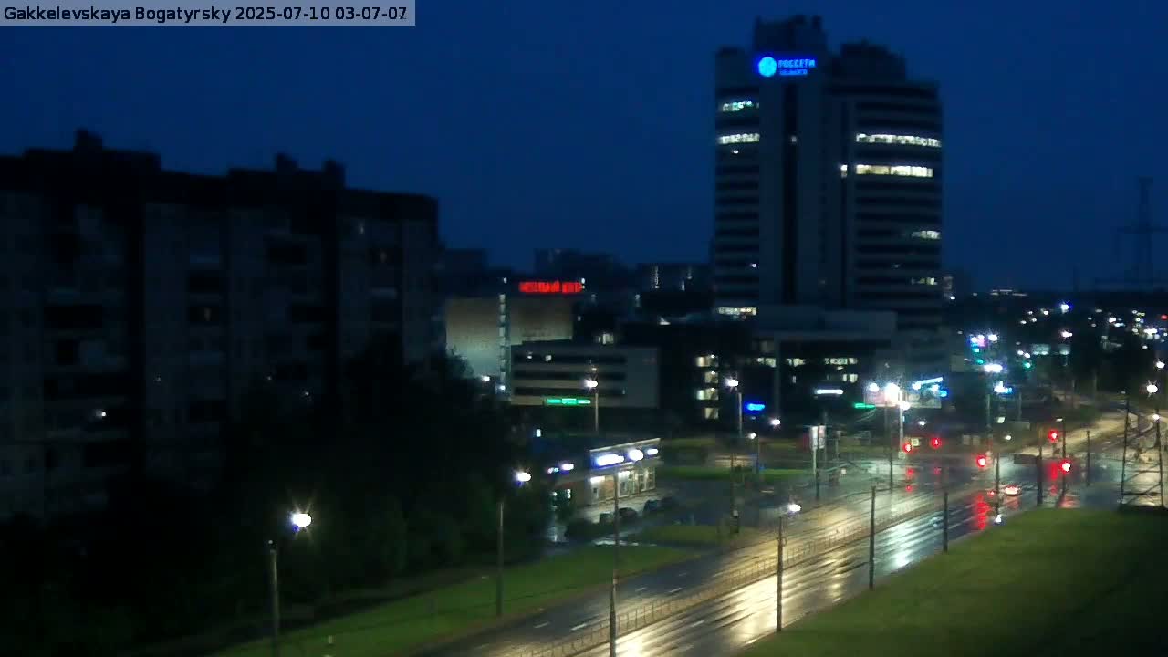Gakkelevskaya Street / Bogatyrsky Avenue Junction Live Cam - Yuntolovo, Primorsky, Saint Petersburg, Northwestern (Severo-Zapadnyy), Russia