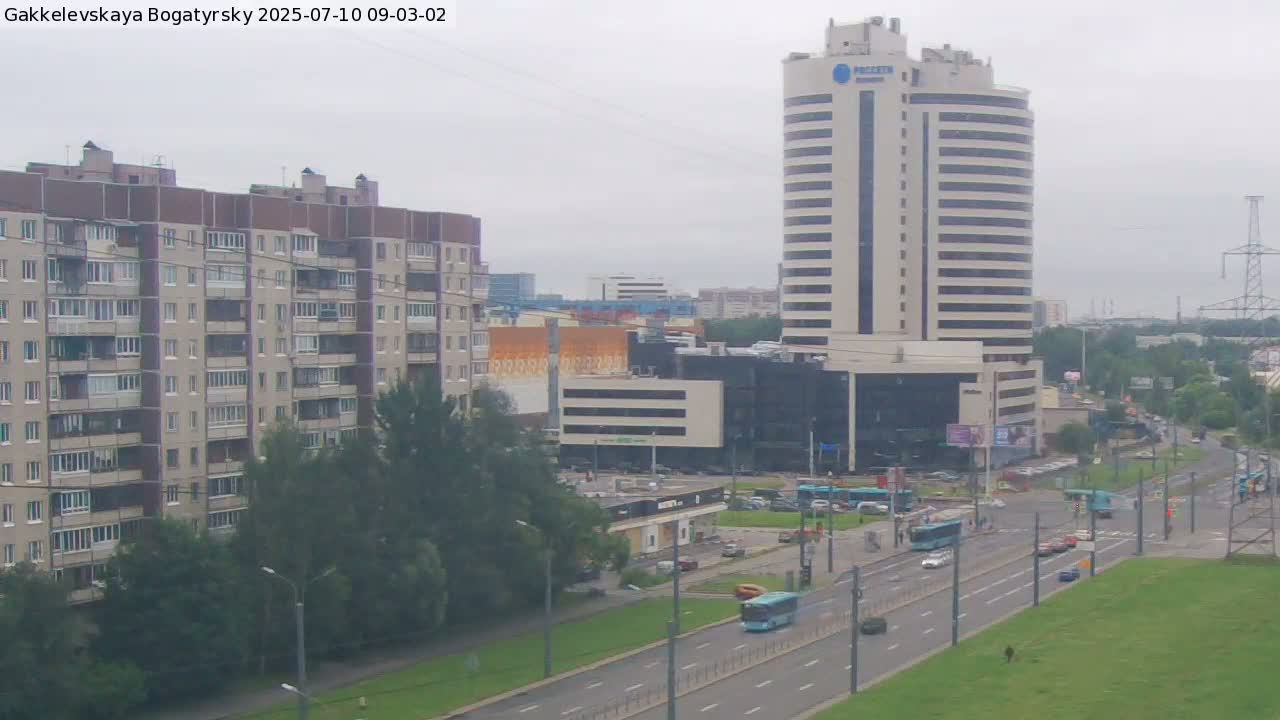 Gakkelevskaya Street / Bogatyrsky Avenue Junction Live Cam - Yuntolovo, Primorsky, Saint Petersburg, Northwestern (Severo-Zapadnyy), Russia