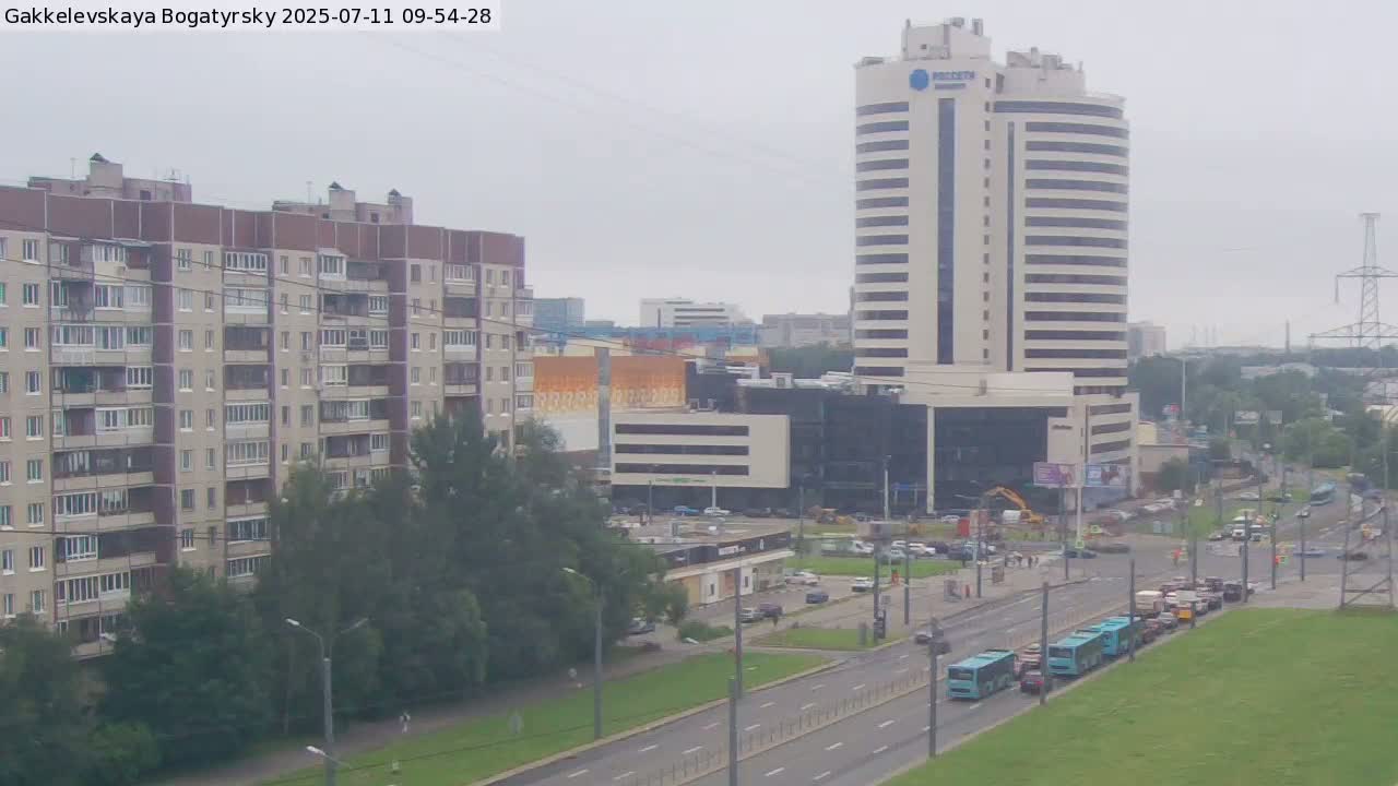 Gakkelevskaya Street / Bogatyrsky Avenue Junction Live Cam - Yuntolovo, Primorsky, Saint Petersburg, Northwestern (Severo-Zapadnyy), Russia