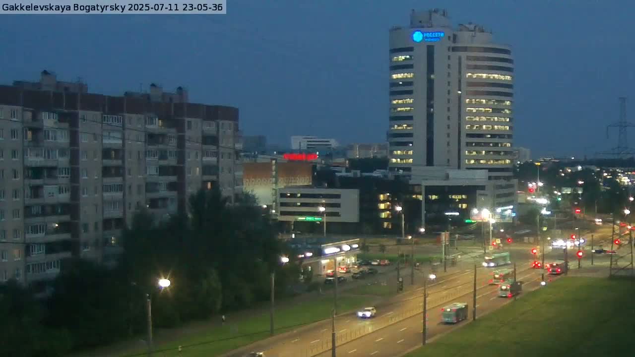 Gakkelevskaya Street / Bogatyrsky Avenue Junction Live Cam - Yuntolovo, Primorsky, Saint Petersburg, Northwestern (Severo-Zapadnyy), Russia