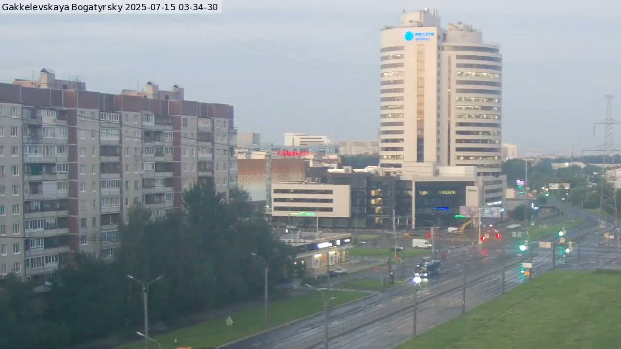Gakkelevskaya Street / Bogatyrsky Avenue Junction Live Cam - Yuntolovo, Primorsky, Saint Petersburg, Northwestern (Severo-Zapadnyy), Russia