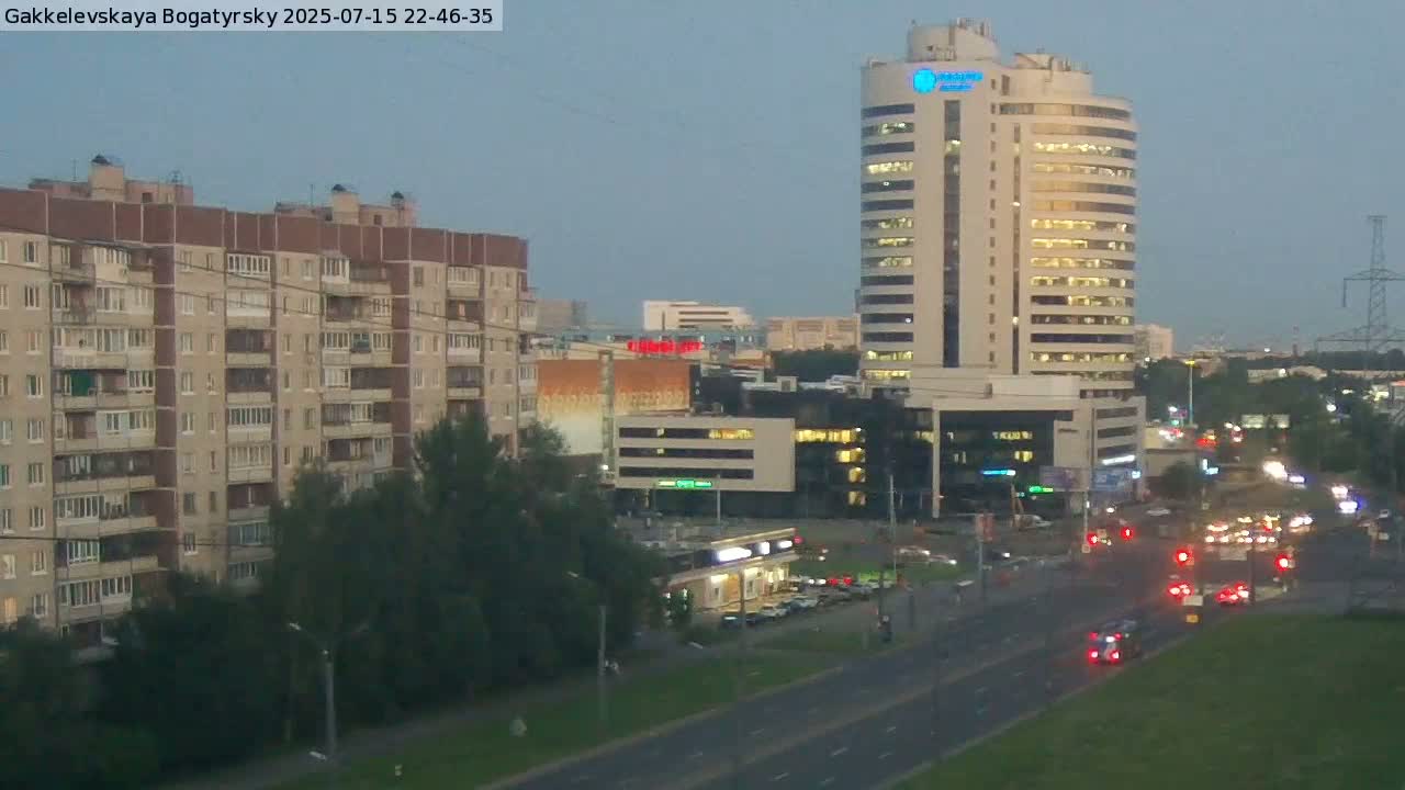 Gakkelevskaya Street / Bogatyrsky Avenue Junction Live Cam - Yuntolovo, Primorsky, Saint Petersburg, Northwestern (Severo-Zapadnyy), Russia