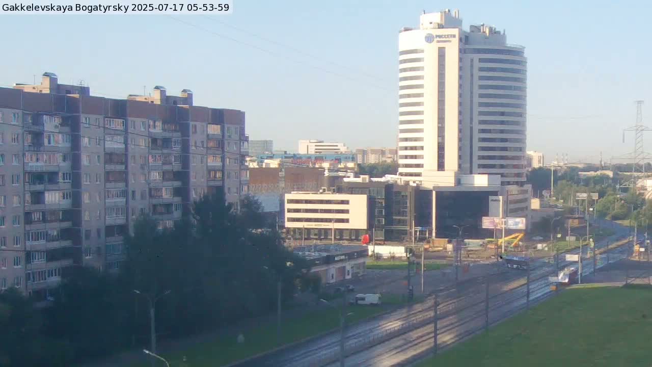 Gakkelevskaya Street / Bogatyrsky Avenue Junction Live Cam - Yuntolovo, Primorsky, Saint Petersburg, Northwestern (Severo-Zapadnyy), Russia