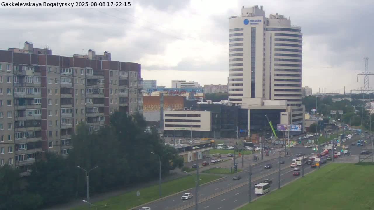 Gakkelevskaya Street / Bogatyrsky Avenue Junction Live Cam - Yuntolovo, Primorsky, Saint Petersburg, Northwestern (Severo-Zapadnyy), Russia