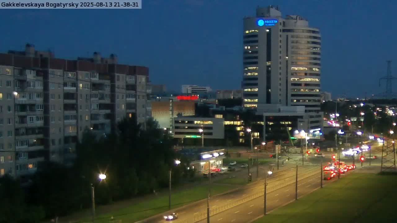Gakkelevskaya Street / Bogatyrsky Avenue Junction Live Cam - Yuntolovo, Primorsky, Saint Petersburg, Northwestern (Severo-Zapadnyy), Russia