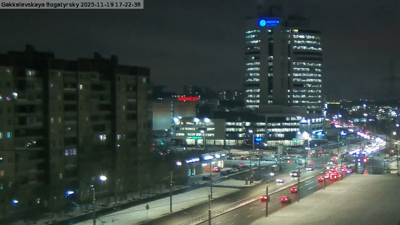 Gakkelevskaya Street / Bogatyrsky Avenue Junction Live Cam - Yuntolovo, Primorsky, Saint Petersburg, Northwestern (Severo-Zapadnyy), Russia