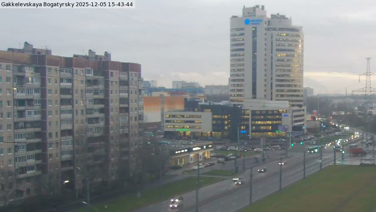 Gakkelevskaya Street / Bogatyrsky Avenue Junction Live Cam - Yuntolovo, Primorsky, Saint Petersburg, Northwestern (Severo-Zapadnyy), Russia