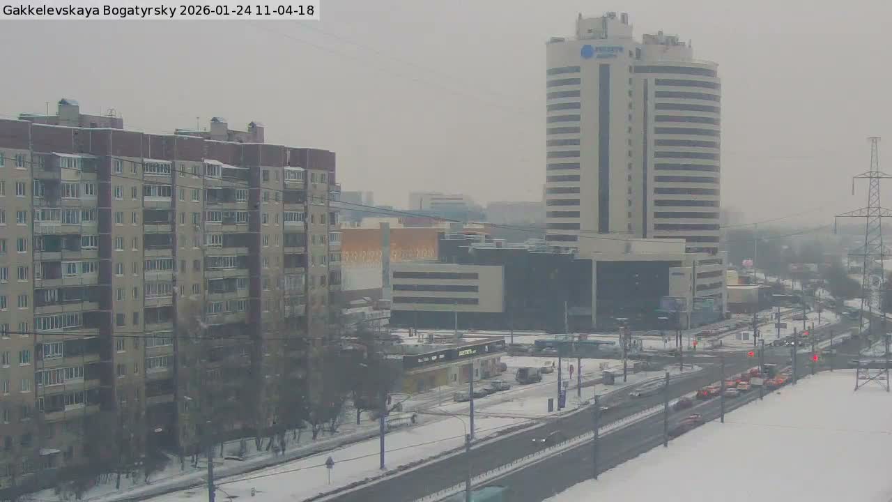 Gakkelevskaya Street / Bogatyrsky Avenue Junction Live Cam - Yuntolovo, Primorsky, Saint Petersburg, Northwestern (Severo-Zapadnyy), Russia