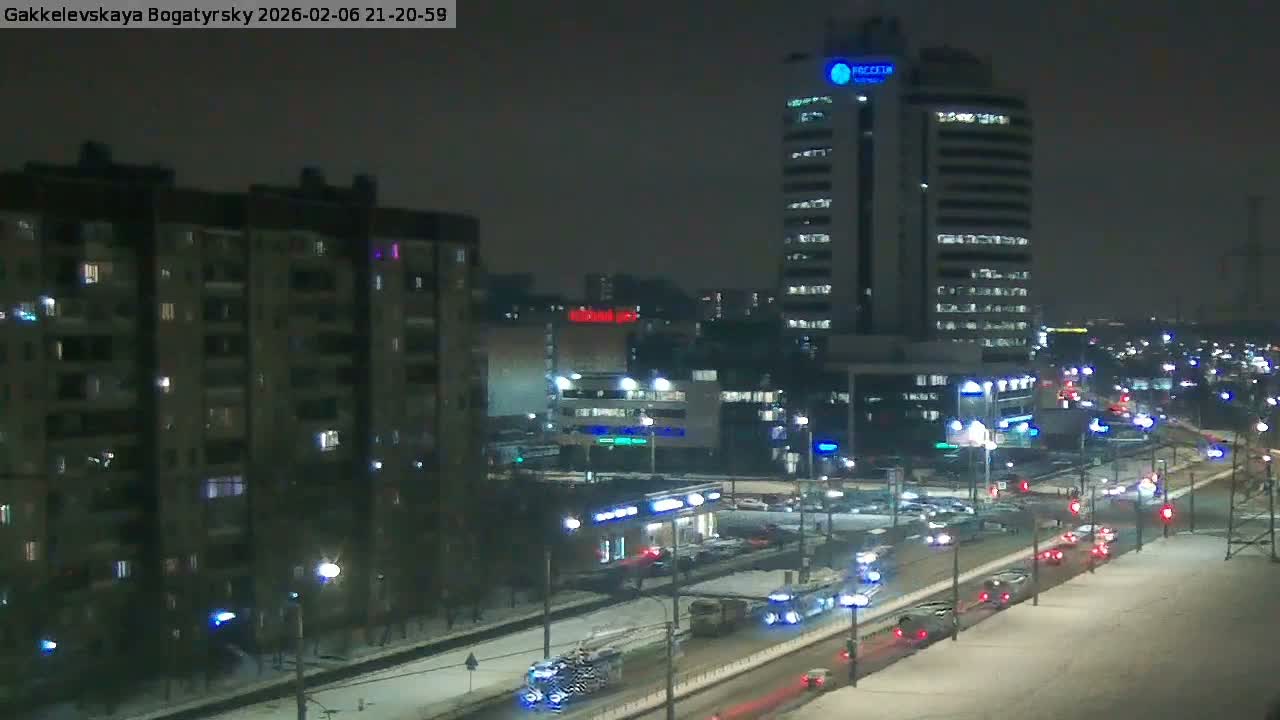 Gakkelevskaya Street / Bogatyrsky Avenue Junction Live Cam - Yuntolovo, Primorsky, Saint Petersburg, Northwestern (Severo-Zapadnyy), Russia
