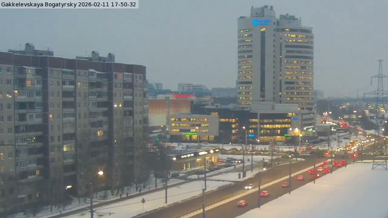 Gakkelevskaya Street / Bogatyrsky Avenue Junction Live Cam - Yuntolovo, Primorsky, Saint Petersburg, Northwestern (Severo-Zapadnyy), Russia