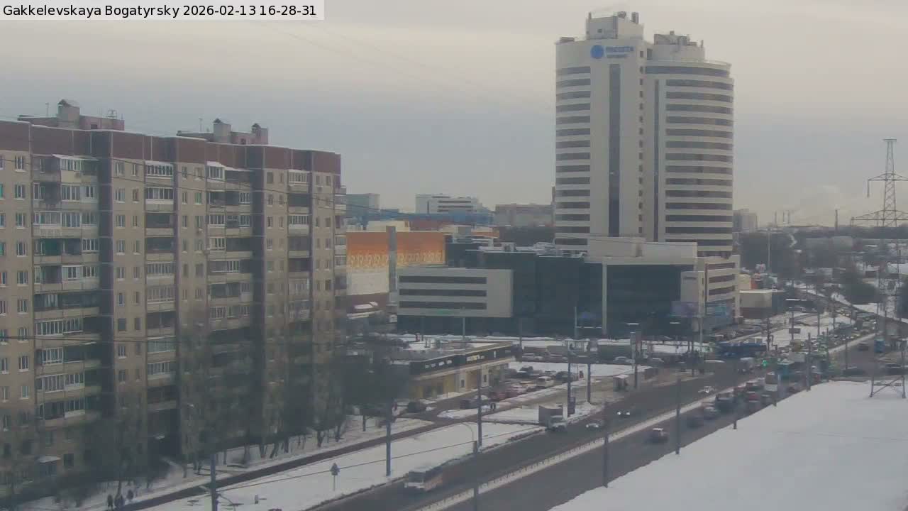 Gakkelevskaya Street / Bogatyrsky Avenue Junction Live Cam - Yuntolovo, Primorsky, Saint Petersburg, Northwestern (Severo-Zapadnyy), Russia
