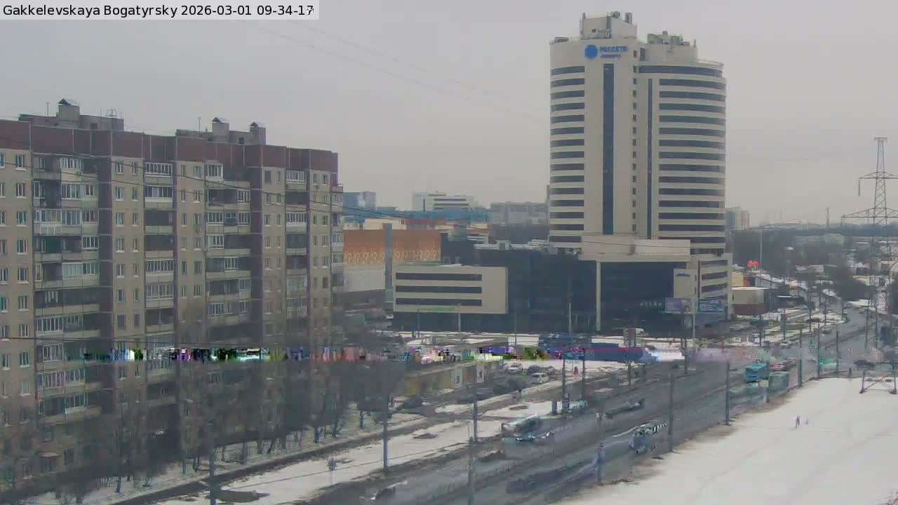 Gakkelevskaya Street / Bogatyrsky Avenue Junction Live Cam - Yuntolovo, Primorsky, Saint Petersburg, Northwestern (Severo-Zapadnyy), Russia