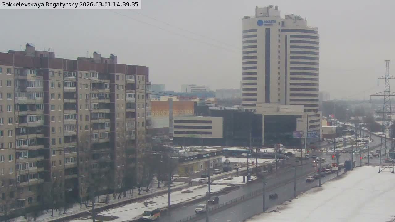 Gakkelevskaya Street / Bogatyrsky Avenue Junction Live Cam - Yuntolovo, Primorsky, Saint Petersburg, Northwestern (Severo-Zapadnyy), Russia
