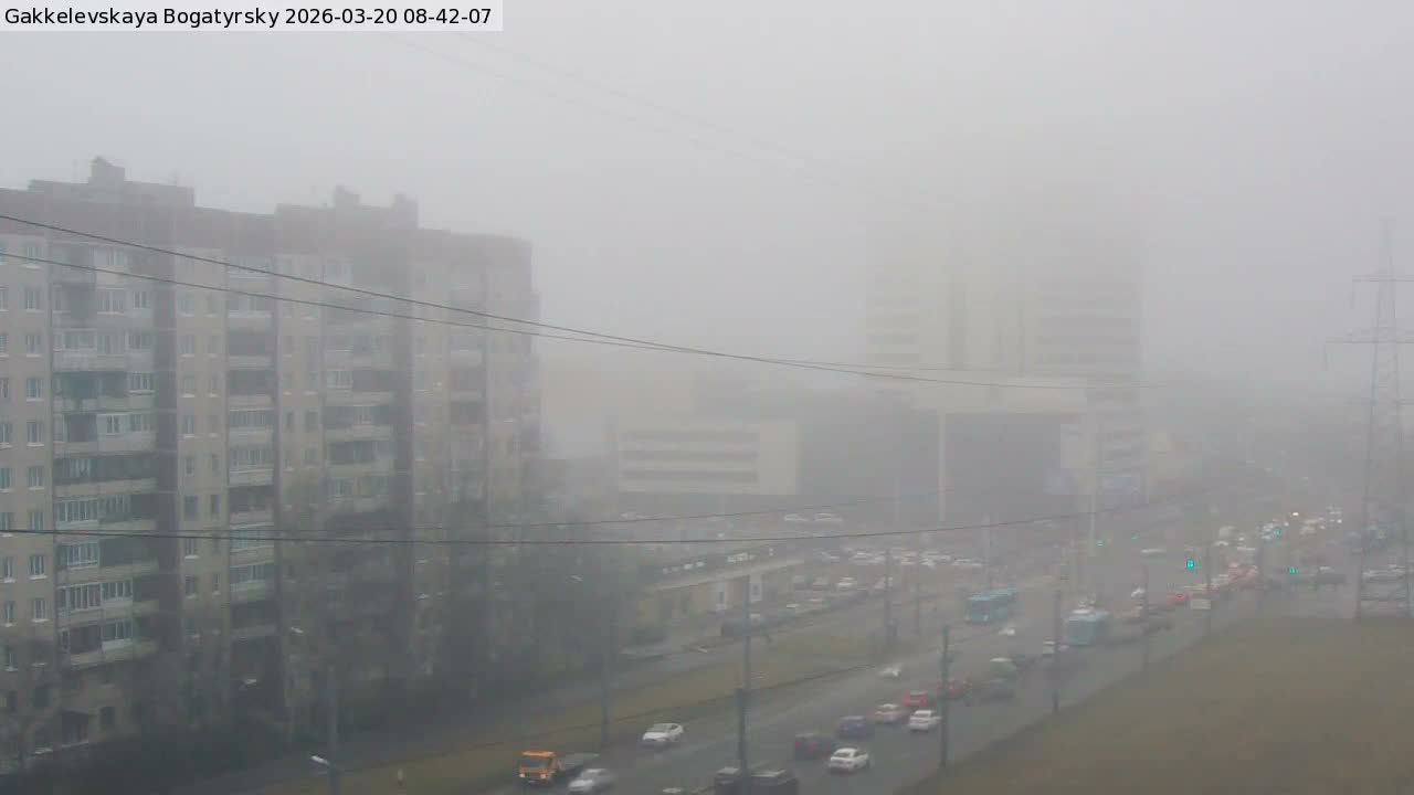 Gakkelevskaya Street / Bogatyrsky Avenue Junction Live Cam - Yuntolovo, Primorsky, Saint Petersburg, Northwestern (Severo-Zapadnyy), Russia