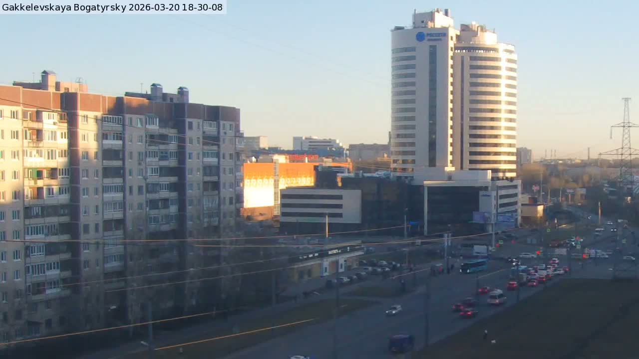 Gakkelevskaya Street / Bogatyrsky Avenue Junction Live Cam - Yuntolovo, Primorsky, Saint Petersburg, Northwestern (Severo-Zapadnyy), Russia