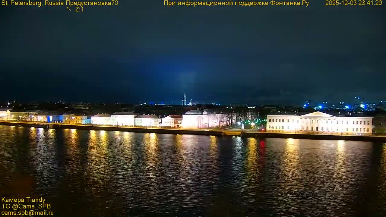 Reka Neva River Shipspotting Live Cam - Dvortsovy, Tsentralny, Saint Petersburg, Northwestern (Severo-Zapadnyy), Russia