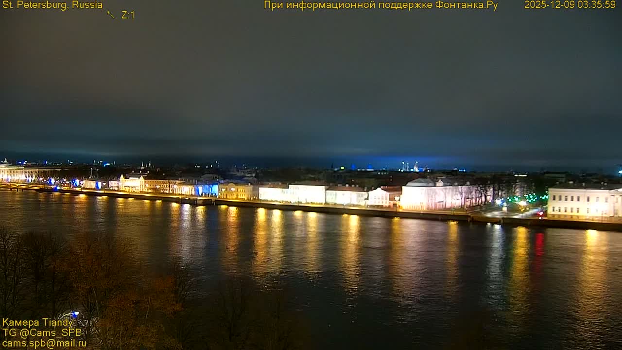 Reka Neva River Shipspotting Live Cam - Dvortsovy, Tsentralny, Saint Petersburg, Northwestern (Severo-Zapadnyy), Russia