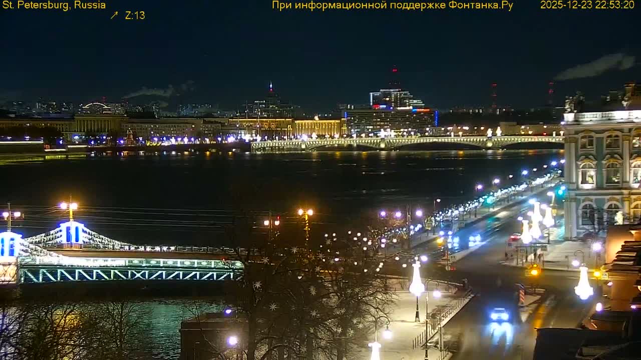 Reka Neva River Shipspotting Live Cam - Dvortsovy, Tsentralny, Saint Petersburg, Northwestern (Severo-Zapadnyy), Russia