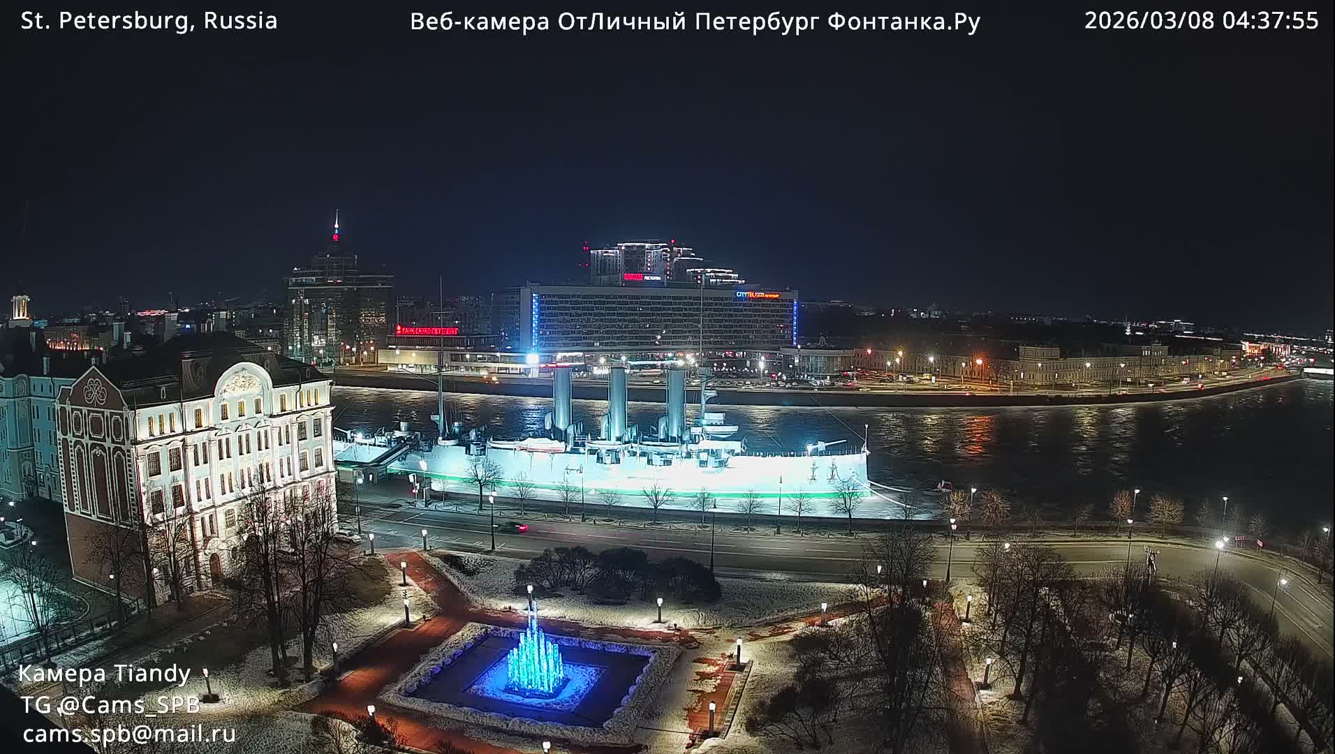 Reka Neva River Shipspotting Live Cam - Dvortsovy, Tsentralny, Saint Petersburg, Northwestern (Severo-Zapadnyy), Russia