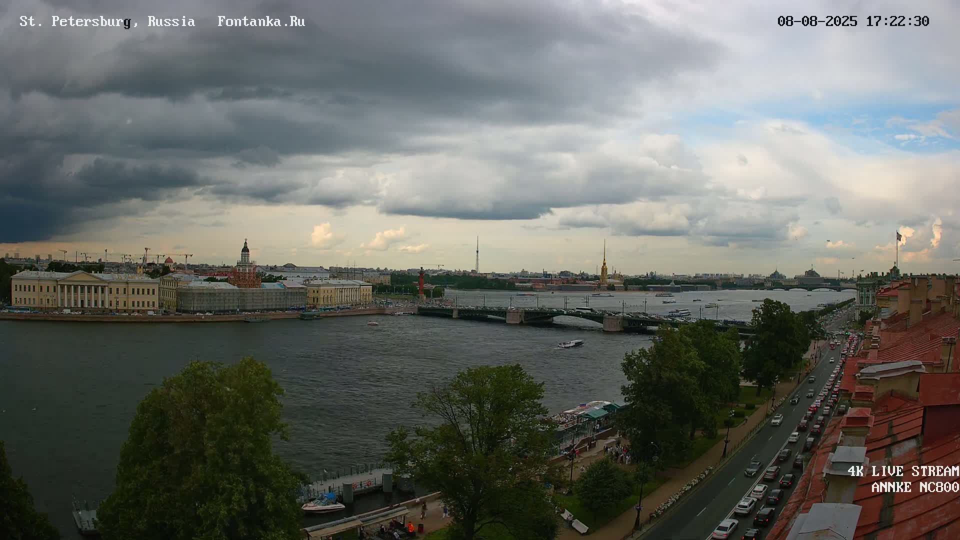 Palace Bridge (Dvortsovyy Most) Live Cam - Admiralteysky Okrug, Admiralteysky, Saint Petersburg, Northwestern (Severo-Zapadnyy), Russia
