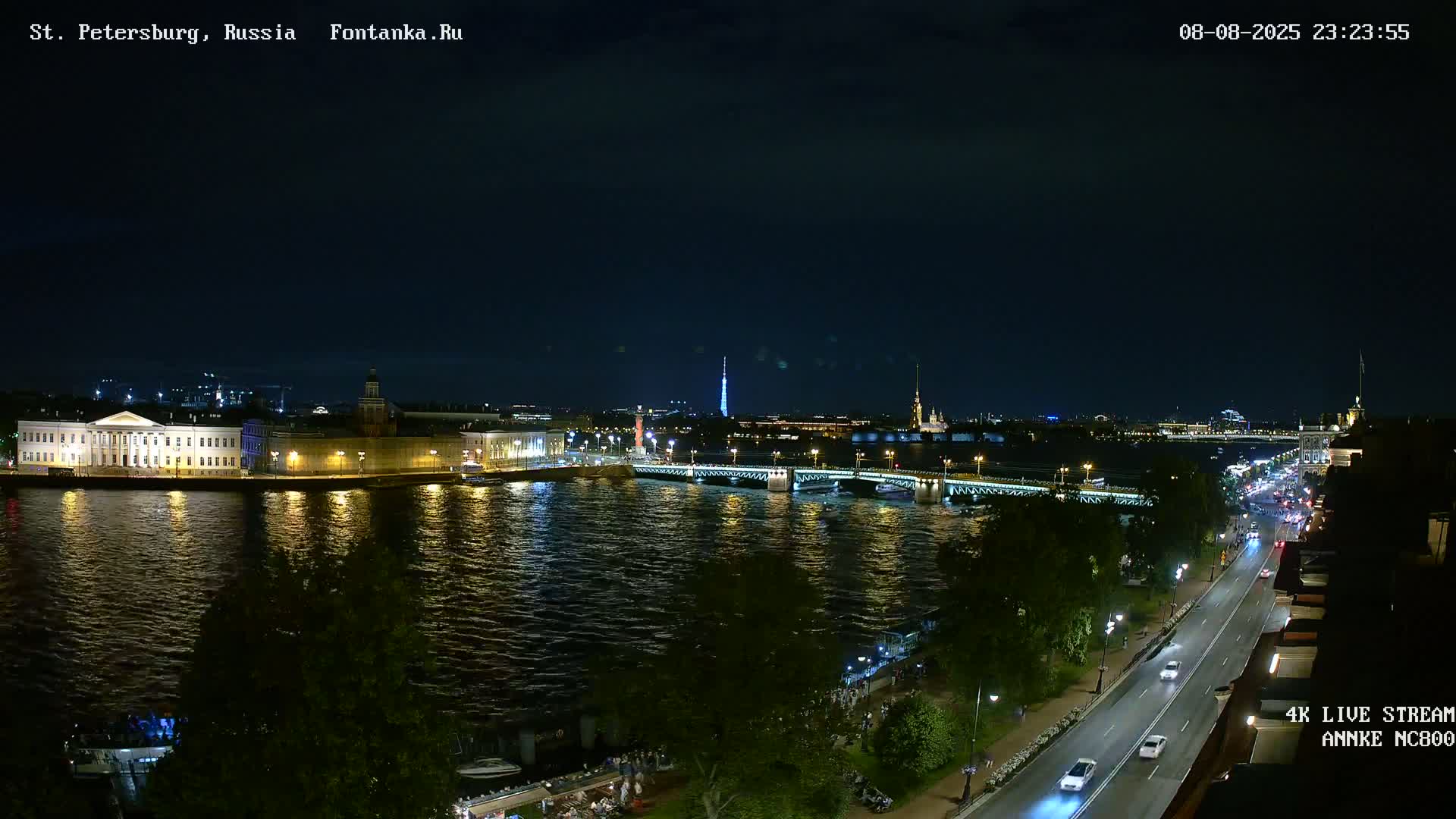 Palace Bridge (Dvortsovyy Most) Live Cam - Admiralteysky Okrug, Admiralteysky, Saint Petersburg, Northwestern (Severo-Zapadnyy), Russia