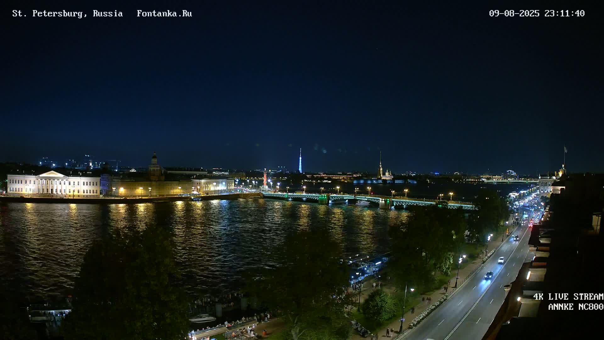 Palace Bridge (Dvortsovyy Most) Live Cam - Admiralteysky Okrug, Admiralteysky, Saint Petersburg, Northwestern (Severo-Zapadnyy), Russia