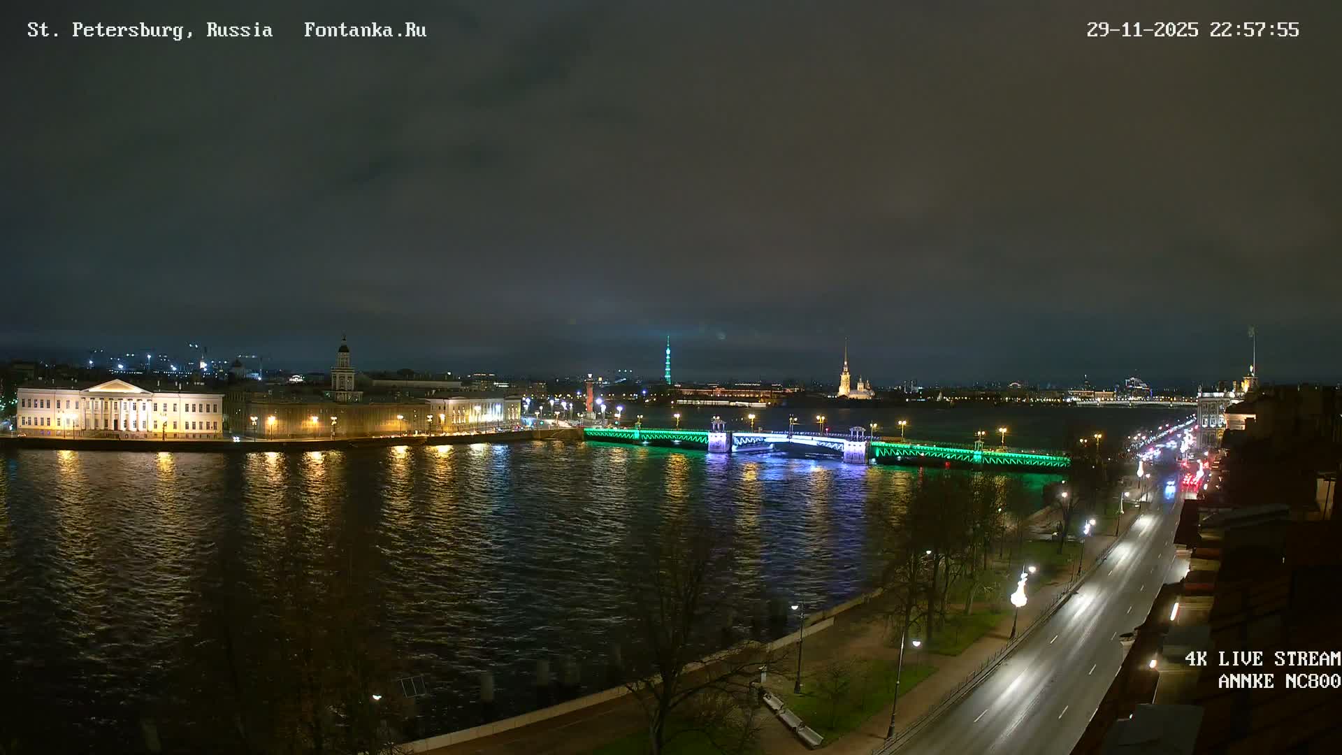 Palace Bridge (Dvortsovyy Most) Live Cam - Admiralteysky Okrug, Admiralteysky, Saint Petersburg, Northwestern (Severo-Zapadnyy), Russia