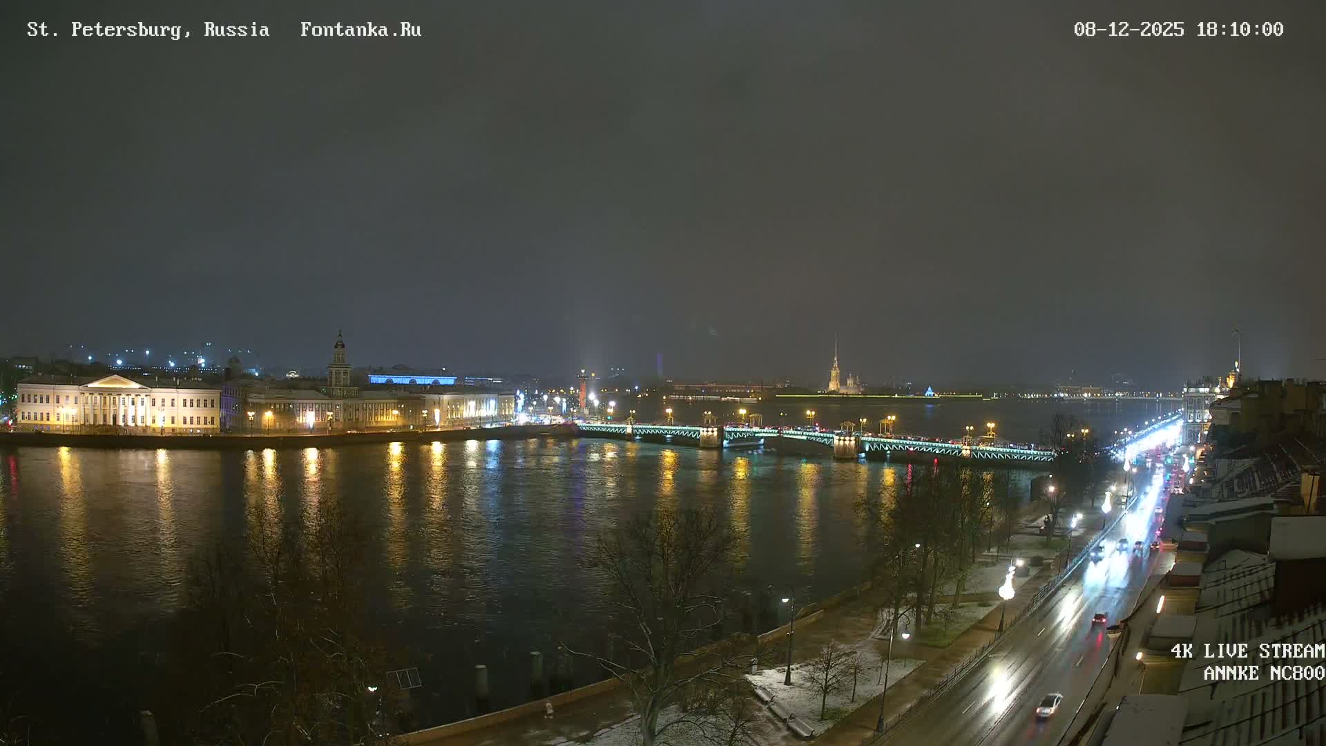 Palace Bridge (Dvortsovyy Most) Live Cam - Admiralteysky Okrug, Admiralteysky, Saint Petersburg, Northwestern (Severo-Zapadnyy), Russia