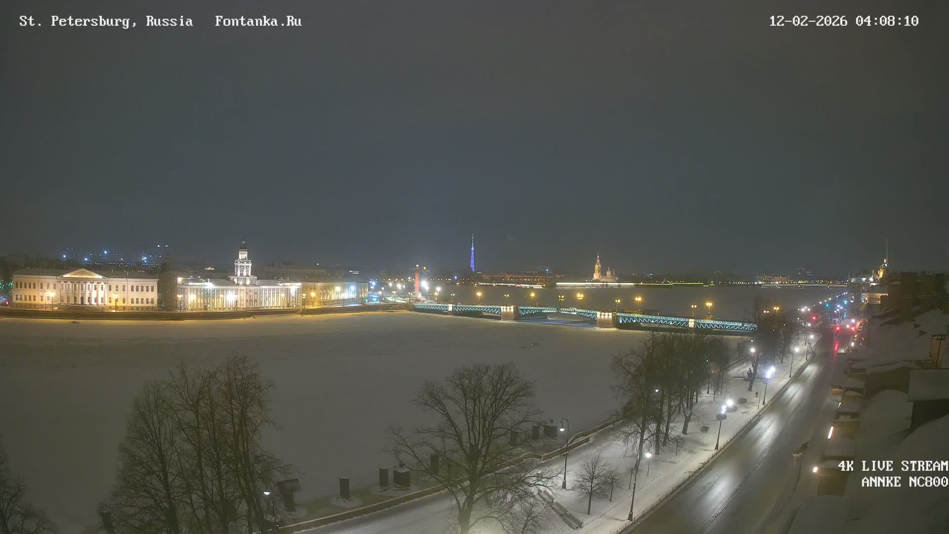Palace Bridge (Dvortsovyy Most) Live Cam - Admiralteysky Okrug, Admiralteysky, Saint Petersburg, Northwestern (Severo-Zapadnyy), Russia