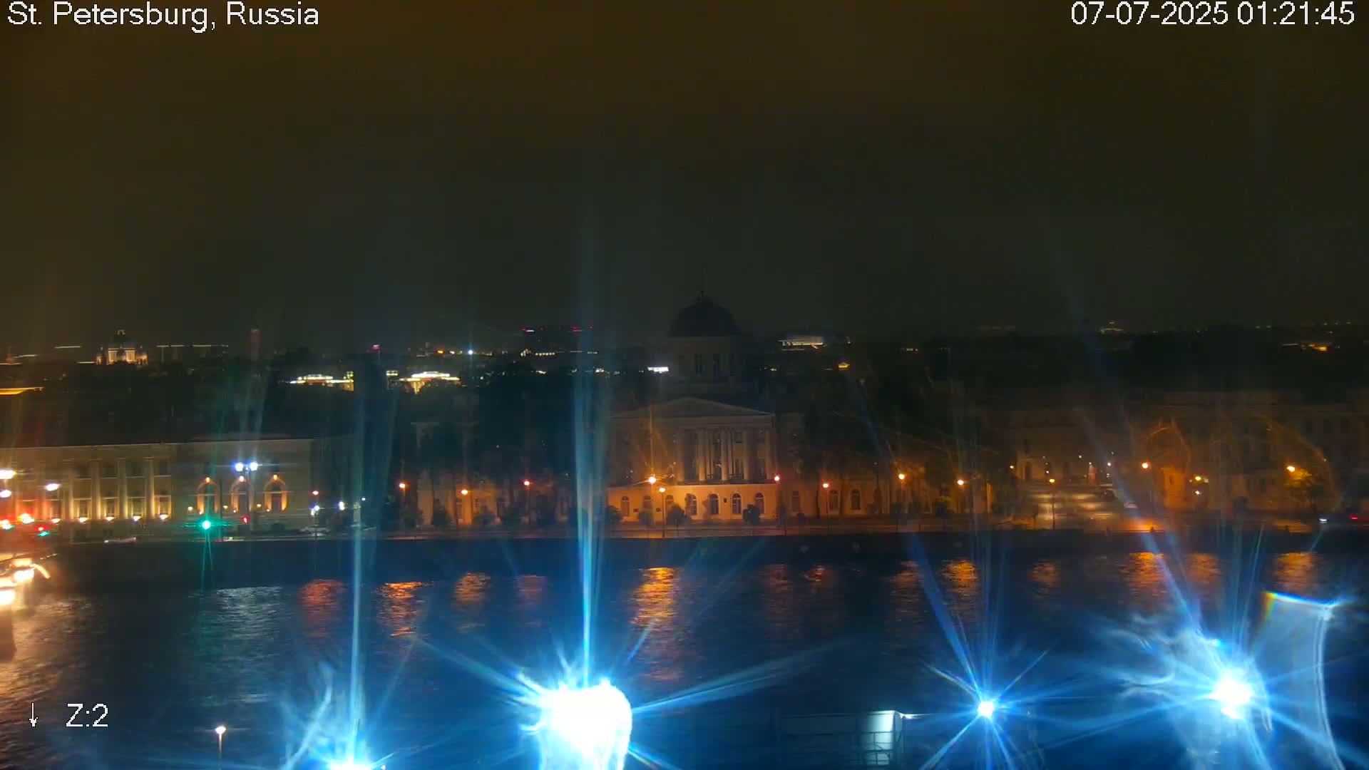 St. Petersburg City Panoramic from Petrogradsky Island Skyline Live Cam -Kronverkskoye, Petrogradsky, Saint Petersburg, Northwestern (Severo-Zapadnyy), Russia