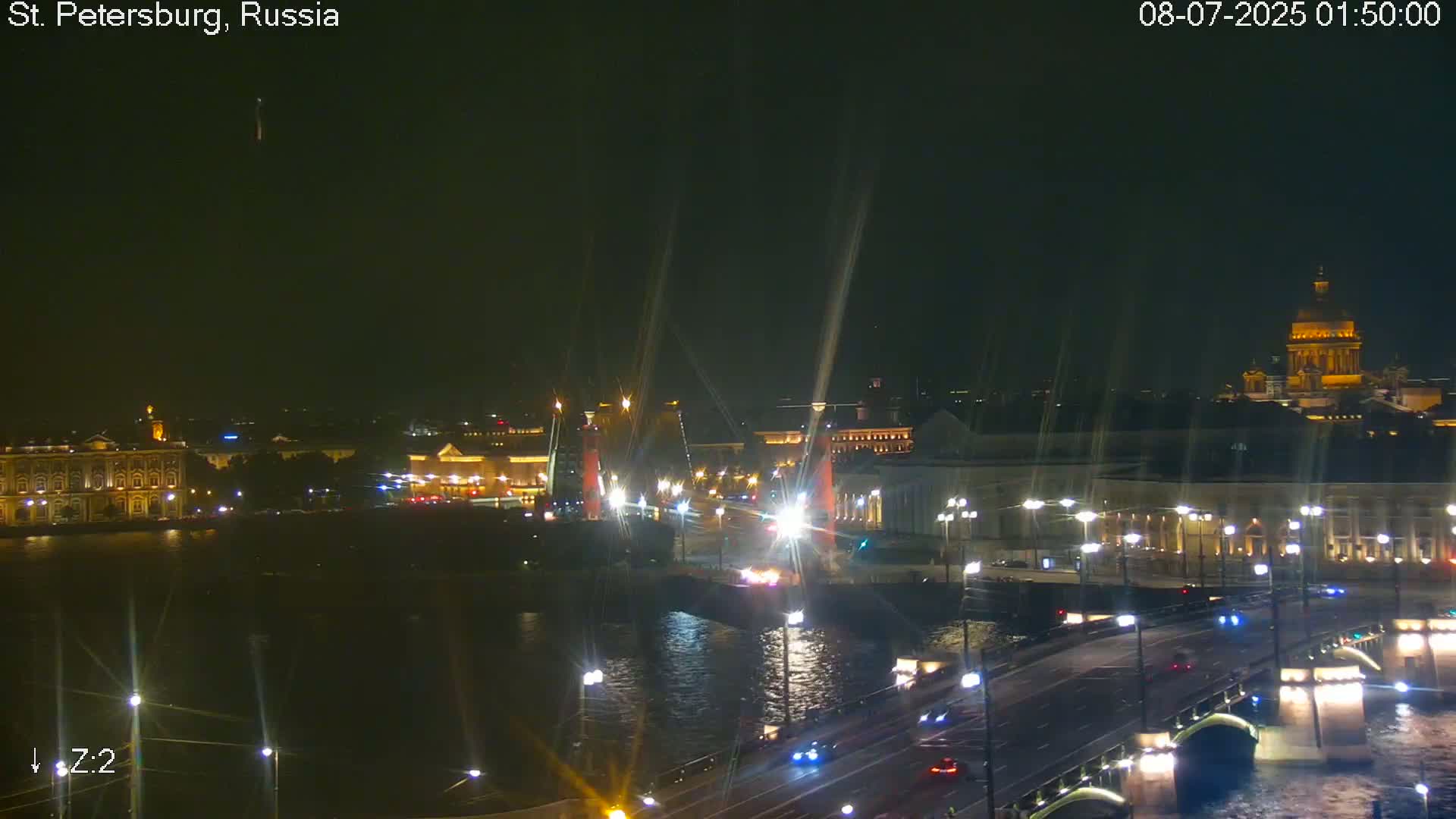 St. Petersburg City Panoramic from Petrogradsky Island Skyline Live Cam -Kronverkskoye, Petrogradsky, Saint Petersburg, Northwestern (Severo-Zapadnyy), Russia