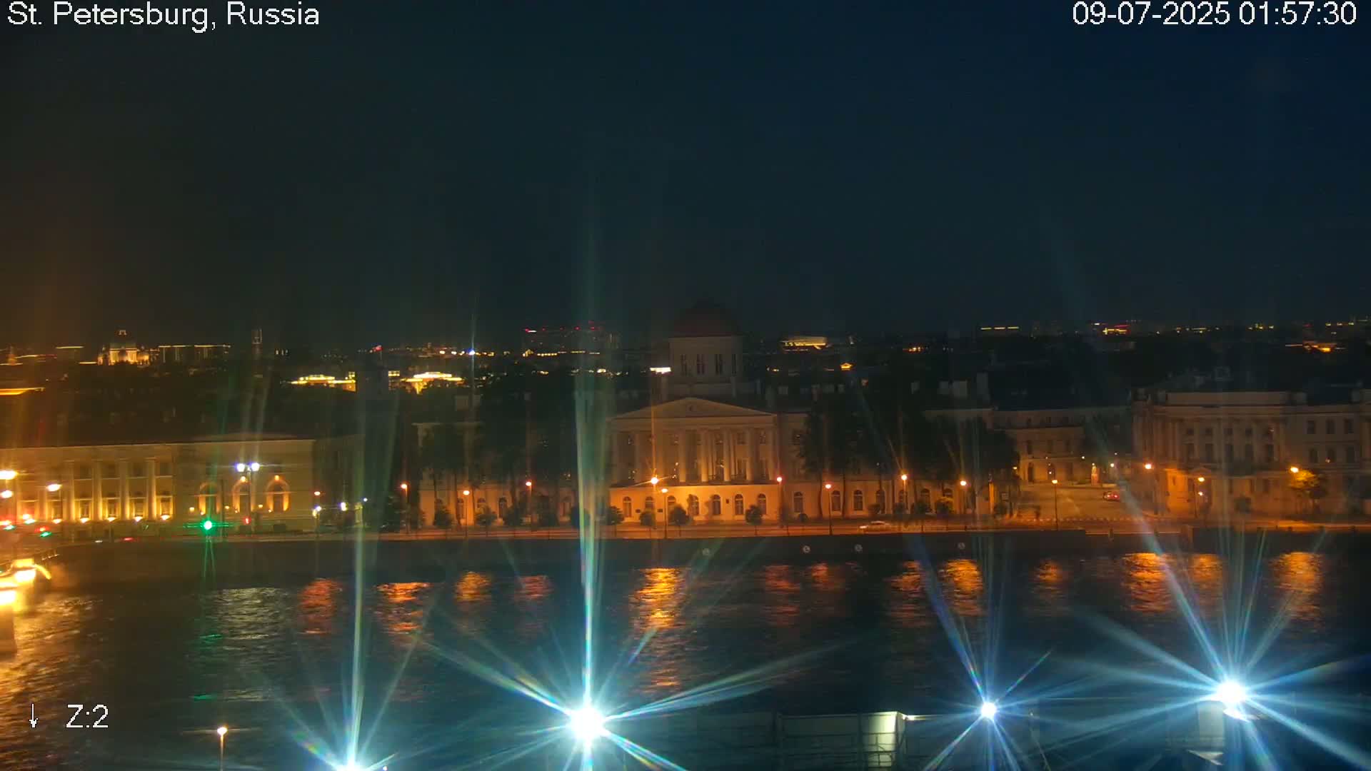 St. Petersburg City Panoramic from Petrogradsky Island Skyline Live Cam -Kronverkskoye, Petrogradsky, Saint Petersburg, Northwestern (Severo-Zapadnyy), Russia