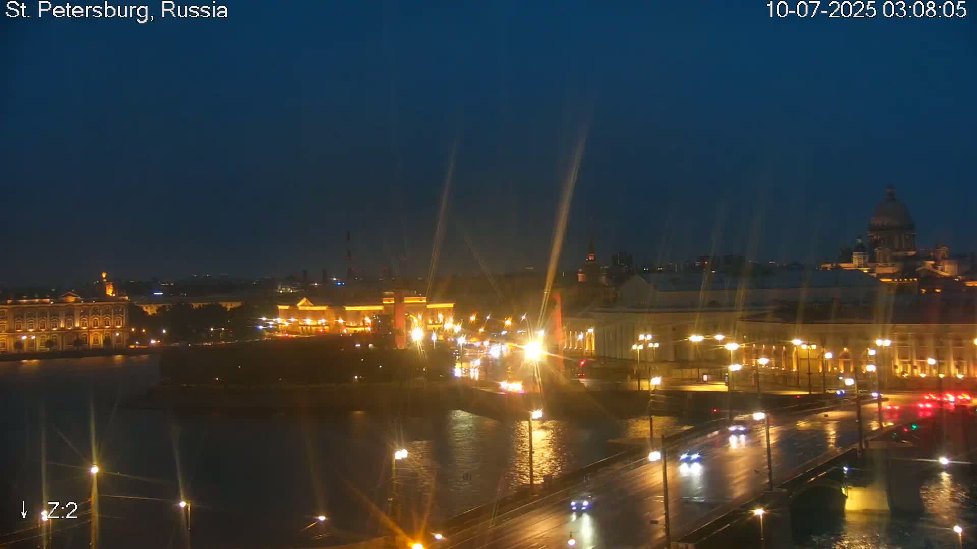 St. Petersburg City Panoramic from Petrogradsky Island Skyline Live Cam -Kronverkskoye, Petrogradsky, Saint Petersburg, Northwestern (Severo-Zapadnyy), Russia