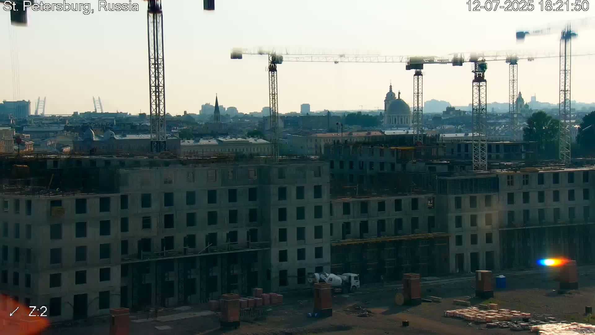 St. Petersburg City Panoramic from Petrogradsky Island Skyline Live Cam -Kronverkskoye, Petrogradsky, Saint Petersburg, Northwestern (Severo-Zapadnyy), Russia