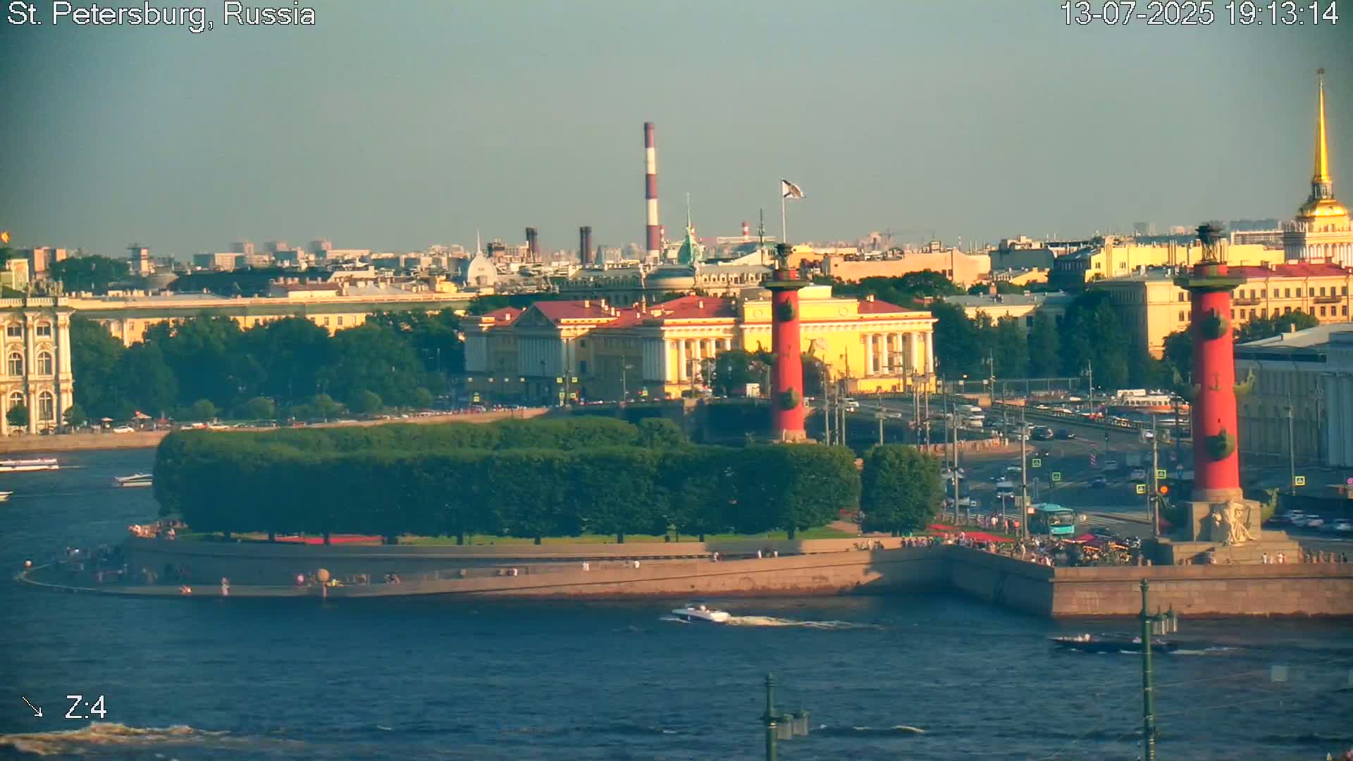 St. Petersburg City Panoramic from Petrogradsky Island Skyline Live Cam -Kronverkskoye, Petrogradsky, Saint Petersburg, Northwestern (Severo-Zapadnyy), Russia