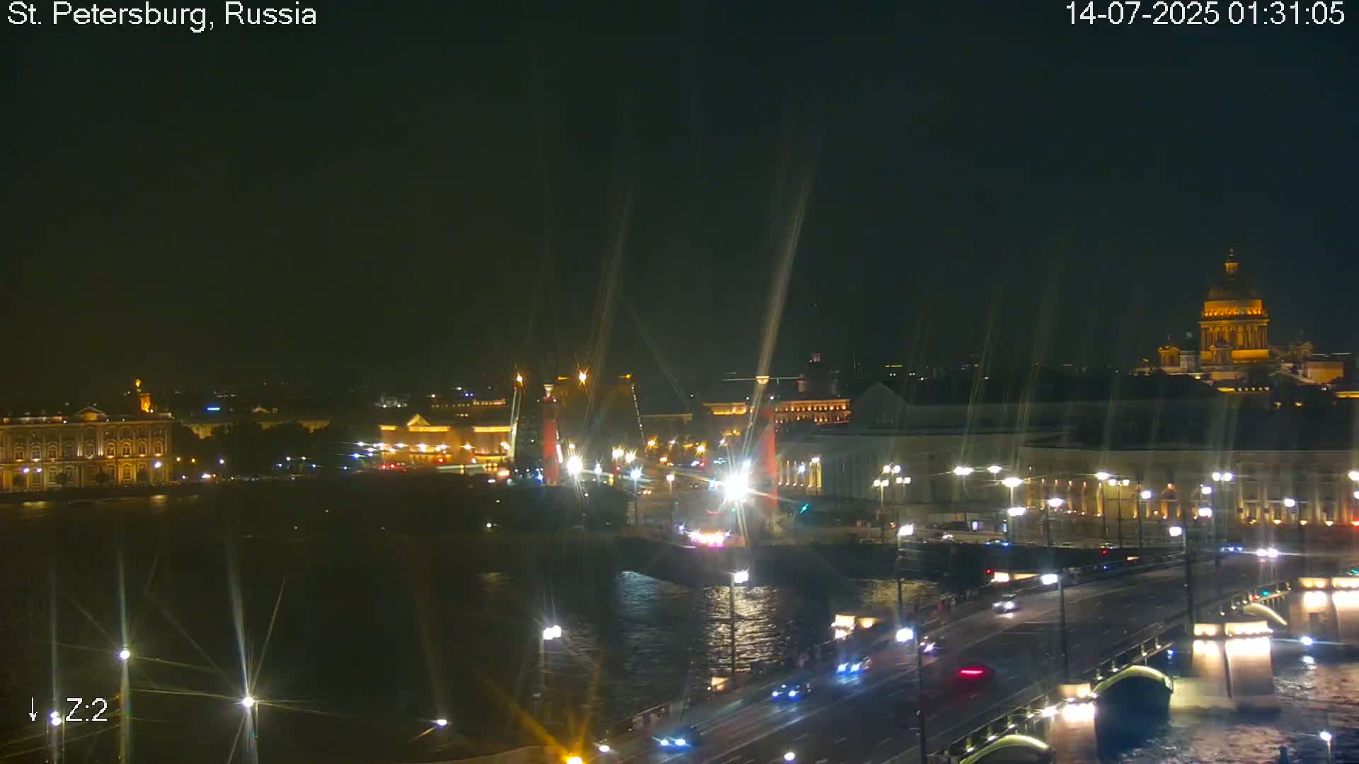 St. Petersburg City Panoramic from Petrogradsky Island Skyline Live Cam -Kronverkskoye, Petrogradsky, Saint Petersburg, Northwestern (Severo-Zapadnyy), Russia